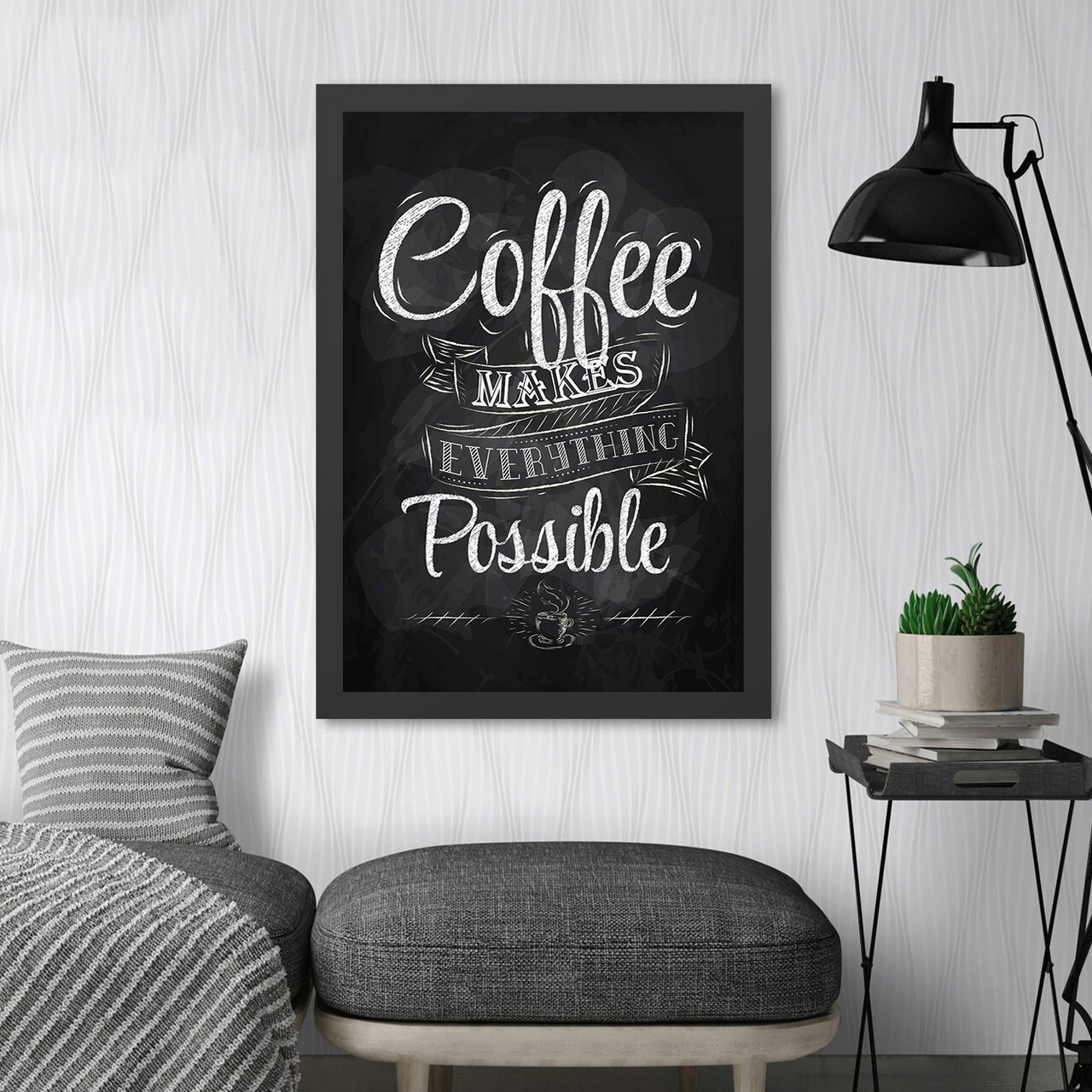 Tablou decorativ, Coffee 2 (40 x 55), Polistiren, Alb/Negru - imagine 3